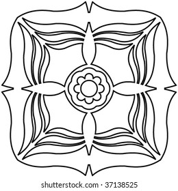 outline floral decoration, vector ornament