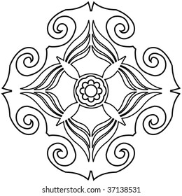 outline floral decoration, vector ornament