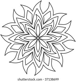 Outline Floral Decoration Vector Ornament Stock Vector (royalty Free 