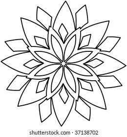 outline floral decoration, vector ornament