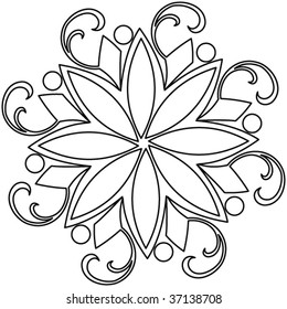 outline floral decoration, vector ornament
