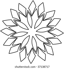 outline floral decoration, vector ornament