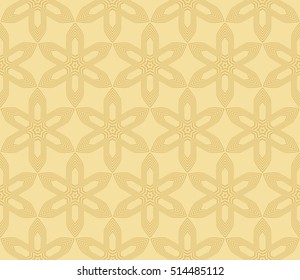 outline floral on sacred geometry pattern. gold color. vector illustration. for design invitation, wallpaper, fabric