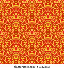 outline floral on sacred geometry pattern on color background. vector illustration. for design invitation, wallpaper, fabric