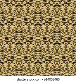 outline floral on sacred geometry pattern on color background. vector illustration. for design invitation, wallpaper, fabric