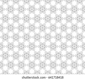 outline floral on sacred geometry pattern. vector illustration. for design invitation, wallpaper, fabric