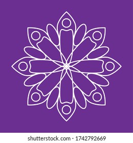 Esbozo de una mandala de patrón floral sobre un fondo coloreado - Vector