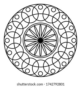 Outline of a floral pattern mandala - Vector