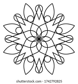 Outline of a floral pattern mandala - Vector