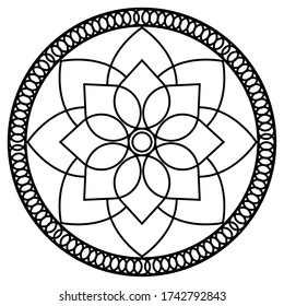 Esbozo de una mandala de patrón floral - Vector