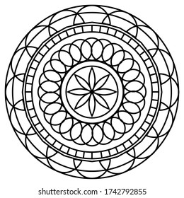Outline of a floral pattern mandala - Vector