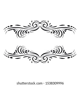 Outline floral pattern. Ornamental border for ribbons, fabric, wrapping Decorative design element for background and cover. Art work