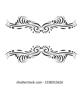 Outline floral pattern. Ornamental border for ribbons, fabric, wrapping Decorative design element for background and cover. Art work