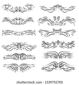 Outline floral pattern. Ornamental border for ribbons, fabric, wrapping Decorative design element for background and cover. Art work