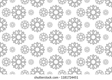 outline floral pattern seamless, flora vector illustration backdrop