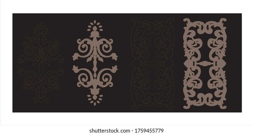 Outline floral pattern,pattern decorative design tattoo,calligraphic vector,Ornate scroll and decorative design elements