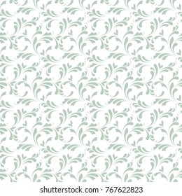 Outline floral seamless pattern. Endless ornamental background for fabric, wrapping, wallpaper. 