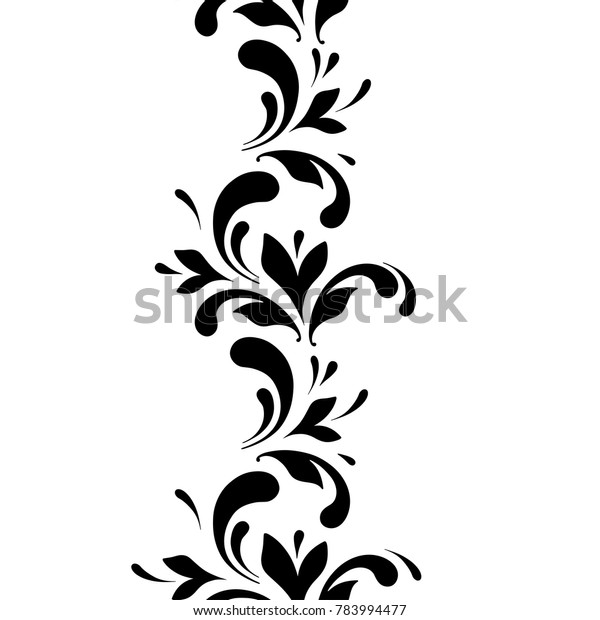 Outline Floral Seamless Pattern Endless Ornamental Stock Vector