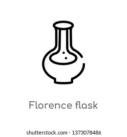 outline florence flask vector icon. isolated black simple line element illustration from education concept. editable vector stroke florence flask icon on white background