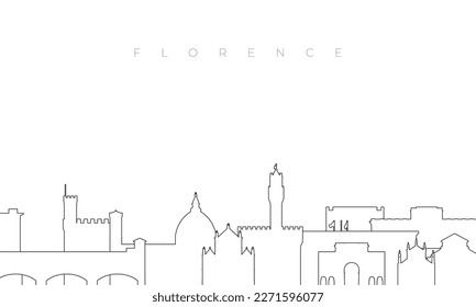 Umriss der Skyline von Florenz. Trendy Vorlage mit Gebäuden und Wahrzeichen von Florenz im Linienstil. Stock-Vektordesign. 