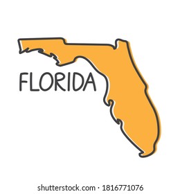 outline Florida map- vector illustration