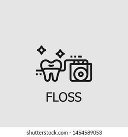 Outline floss vector icon. Floss illustration for web, mobile apps, design. Floss vector symbol.