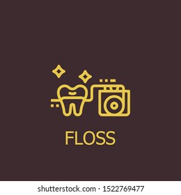 Outline floss vector icon. Floss illustration for web, mobile apps, design. Floss vector symbol.