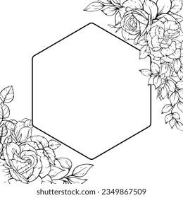 decoración de borde de marco floral