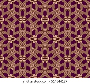 outline flower geometry pattern. gold on blue. vector illustration.