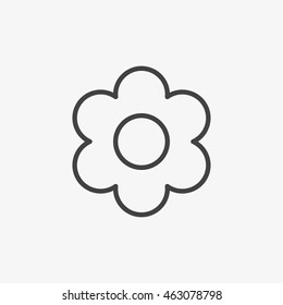 Outline flower icon isolated on grey background. Line spring symbol for website design, mobile application, ui. Vector illustration, eps10.