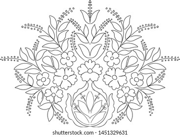 outline flower icons vector in the white background