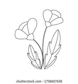 outline of a flower isolated on a white background. Vector illustration for coloring books, scrapbooking. Flat design.
 - Shutterstock ID 1758607658