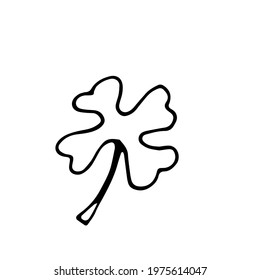 Outline flower. Line art blossom. Spring plant. Summer herb. Digital
