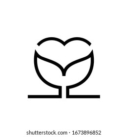 diseño de logotipo de flor de contorno vectorial aislado