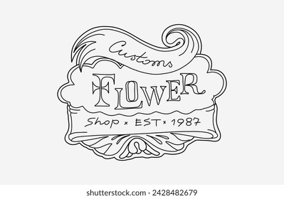 logo de flor de contorno vector imagen