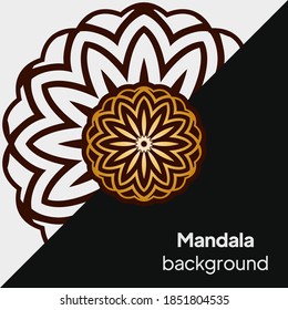 Outline flower mandala. decorative ornament. floral design element. vector illustration