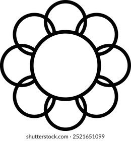 outline flower motif design element, flower icon