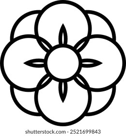 outline flower motif design element, flower icon