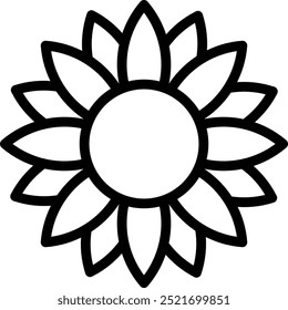 outline flower motif design element, flower icon