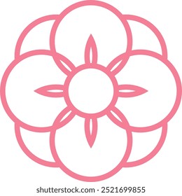 outline flower motif design element, flower icon