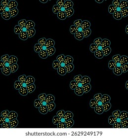 outline flower pattern. Hand drawing - intentional slight negligence