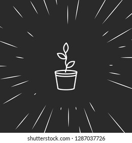 Outline flower pot icon illustration isolated vector sign symbol