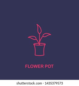 Outline flower pot icon.flower pot vector illustration. Symbol for web and mobile