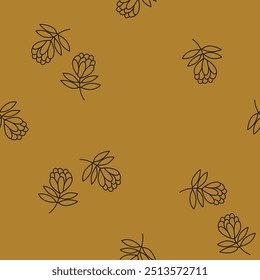 Outline Flower Seamless pattern Design