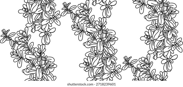 Modelo inconsútil de la flor del contorno para la tela, el papel de embalaje y las impresiones	
