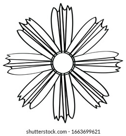 Umriss einer Blume. Frühlingszeit - Vektorillustration