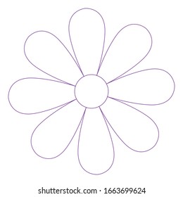 Contorno de una flor. Temporada de primavera - Vector