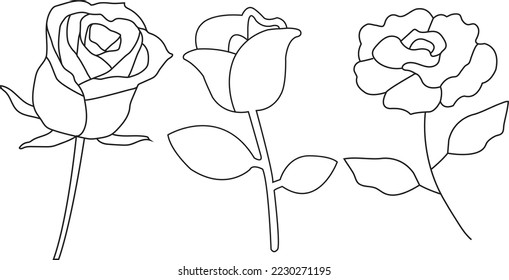 Outline flower vector art work