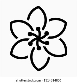 Outline flower vector icon