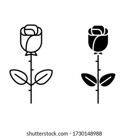 Outline flower vector icon. rose illustration sign collection. beauty symbol. 